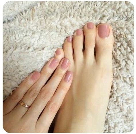 clear nail polish on toes.